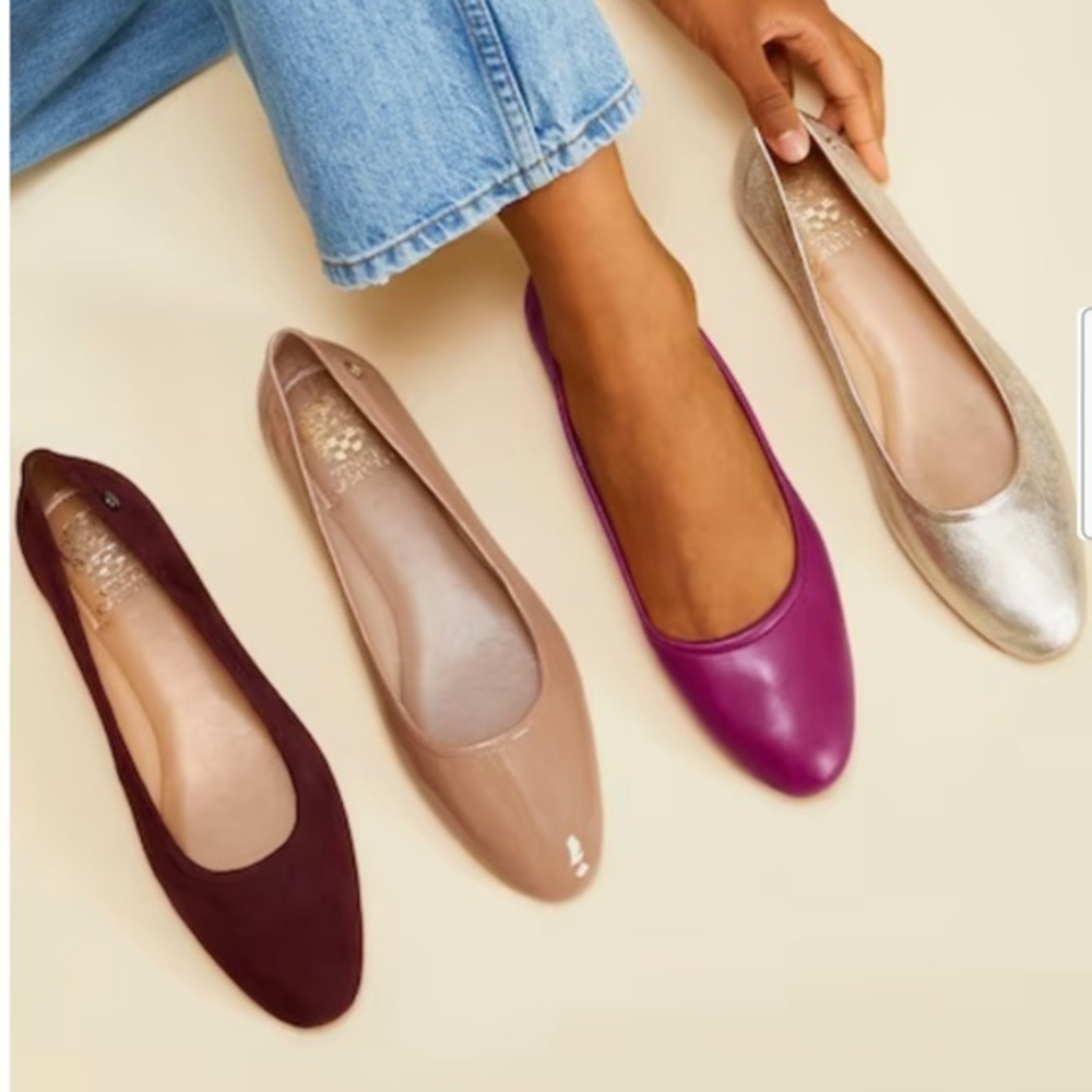 NEW VINCE CAMUTO minndy ballet flat in petit sirah true suede new 8